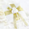EinsSein 1x Ringkissen Hochzeit Golden Flower 20x20 groß Ivory Standesamt | Traukissen Kissen für Trauringe Eheringe Ringe | Wedding Ring sprich Ringhalter Hochzeit | Satin Stoff Vintage klassisch