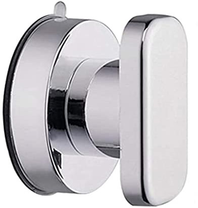 CHUANGOU 1 Piezas Mangos de Ventosa Fuerte,Puerta Bañera Manija,para Puerta Baño Inodoro Tirador Puerta Vidrio Manija y Botones Adsorbentes(Plata).