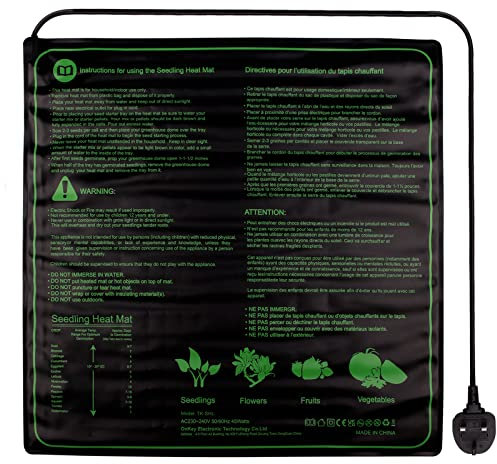 Seeding Heat Mat Temperature uniform Heat Mat for Plants Durable Waterproof Heated Mat for Germination, Greenhouse, Plants, Seeds 20x 20(50 * 50cm)