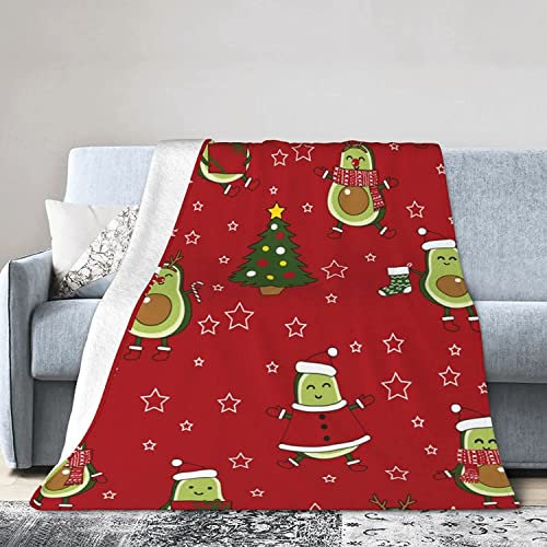 Weihnachten Kuscheldecke Flauschig Decke 220x240cm, Avocado Fleecedecke Weich Sofadecke Warm Bettdecke Decken Wohndecke Tagesdecke Sofaüberwurf Schlafdecke Couchdecke Bettüberwurf