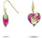 Venetiaurum - Pendientes con Colgantes de Corazón Fucsia y Verde en Cristal de Murano Original y Plata 925 - Joya Made In Italy Certificada