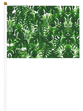 Monstera Deliciosa Bananenflagge, kleine Mini-Flagge, Handflagge, Party-Dekoration, Zubehör für Paraden, Stockflagge, Speer-Top (10 Stück)