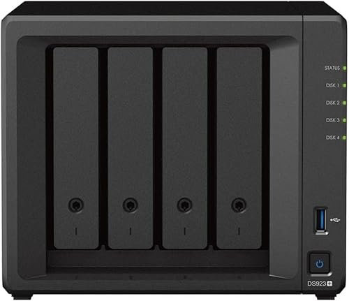 Synology DS923+ 8TB 4 Bay Desktop NAS Solution, installata con 4 unità Western Digital Red Plus da 2 TB
