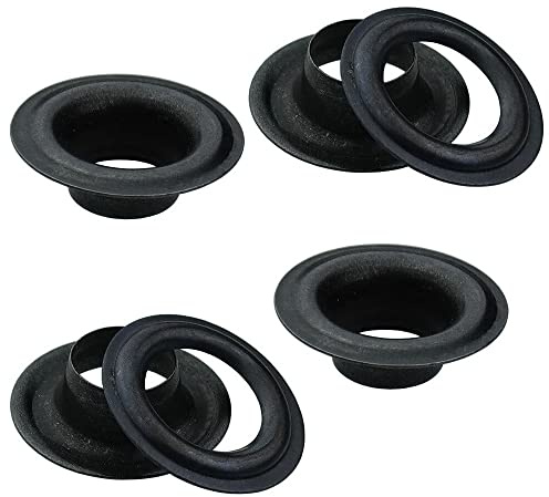 ISTA TOOLS -Große-Auswahl an DIN 7332 Ösen Deutsche Norm -für Planen, Banner, Markisen (Ösen selbstschneidend) inkl. Gegenscheiben (50 Stück-12mm, Messing schwarz)