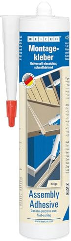 WEICON Montagekleber 310 ml hellbeige | Baukleber für Innen & Außen | haftstarker Kontaktklebstoff