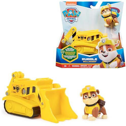 Paw Patrol Age 3+, Rubble’s Bulldozer, Toy Vehicle with Collectible Action Figure, Sustainably Minded Kids’ Toys for Boys & Girls Aged 3 and Up
