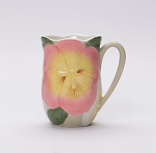 Cosmos Gifts Tasse aus feinem Porzellan, bunt, Stiefmütterchen, 10,3 cm hoch