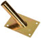 Single Flag Pole Holder - Wall Mounted Flag Pole Bracket, Galvanised (Gold), Rust and Weather Resistant, Heavy Duty Flagpole Mount for Home and Outdoor Use