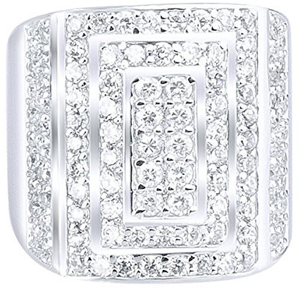 Sterling 925er Silber Pave Ring - LONG ICE - 9