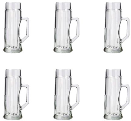 ich-zapfe.de Bierglas, Bierkrug, Maßkrug, Bierseidel 6er Set Biergläser, Premium, Gerippt - 0,3 Liter