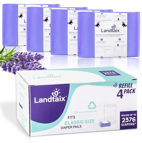 Dekor Windeleimer-Nachfüllbeutel, kompatibel mit Dekor Classic Windel-Nachfüllpackungen, erhöhte 20 % Länge, Einwegwindeln, Nachfüllbeutel, für Neugeborene, Babys, Erwachsene, Katzen, Hunde, hält bis