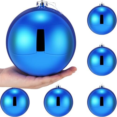 Wettarn 6 bolas de Navidad grandes de 6 pulgadas, adornos de decoración para árbol de Navidad, bolas inastillables para cumpleaños, Pascua, San Valentín, boda, decoración del 4 de julio, Día de los