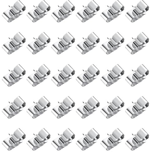JEYORZY 30 pièces en acier inoxydable pince de câble ton argent Pinces de câble en métal, Clips de câble Cadre de remorque Pinces de fil,Fixation de câble Support de câble