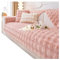 Copridivano super morbido in finta pelliccia rosa per divano a 1 2 3 posti spesso coniglio peluche universale antiscivolo divano angolare a forma di L 110 × 210 cm