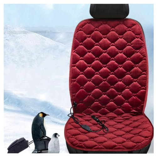 Wizvox 12V Auto Sitzheizung 12v, Dreistufige Heizung, rutschfest Und VerschleißFest, Warm SitzbezüGesets, Compatible with 95% of Cars,red-Singleseater