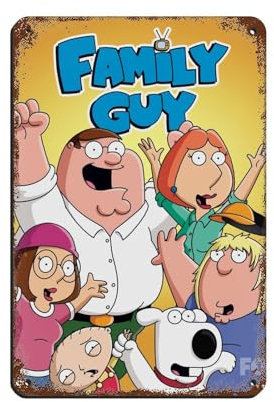 HRJHE Cartoon-Familien-Poster, TV-Poster, Blechschild, Vintage, Metall, Pub, Club, Café, Bar, Zuhause, Wandkunst, Dekoration, Poster, Retro, 20 x 30 cm