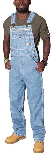 XUSAI Salopette Denim Bib Overall Moda Relaxed Fit Robusto Jeans Overall Regolabile Lavoro Bib Jumpsuit,Light blue,4XL