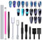 MADGININE 10 Pcs Nail Magnet Tool Set, Cat Eye Magnet Nail Polish Kit, Double-head Nail Magnet Pen, Cat Eye Nail Polish Strong Magnet, Cat Eye Nail Magnet Tool for Nail DIY Salons Nail Art