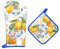 Arquiel Summer Lemon Oven Mitts and Pot Holders -100% Cotton, Heat Resistant Extra Long Oven Gloves & Hot Pads for Cooking BBQ Grilling Baking Gift, Set of 2