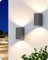 EDISHINE 2 Stück Wandleuchte Innen/Aussen, Aluminium Wandlampe, IP44 wasserdicht und rostbeständig, GU10-Sockel, Up-Down Wandbeleuchtung für Schlafzimmer, Terrasse, ohne Leuchtmittel, Anthrazit