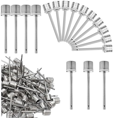 Luftpumpennadeln, 50 Stück, FMMTHQ Dual-Port-Basketball-Aufblasnadeln, Pumpennadel-Adapter für Fußball, Fußball, Volleyball, Rugby-Bälle