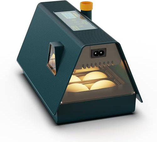 NAIZY Brutautomat Vollautomatisch Inkubator für 10 Eier Brutmaschine mit Verstellbaren Walzen & Automatischem Wenden & Schierlampe Elektrische Brutkasten inkl. Bildschrim