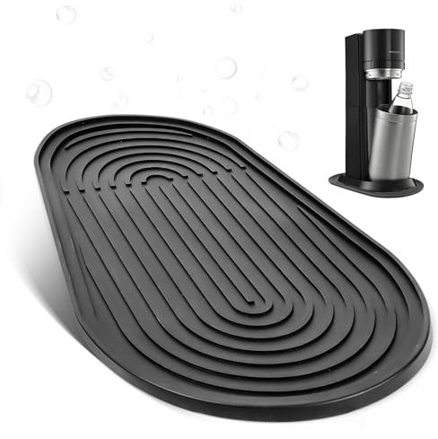 Abtropfmatte, Silikonmatte Kompatibel mit SodaStream Duo, perfektes Abtropfmatte Silikon, rutschfest, Stabil, Tropfmatte, Zubehör für Sodastream, 30 x 18.2 cm