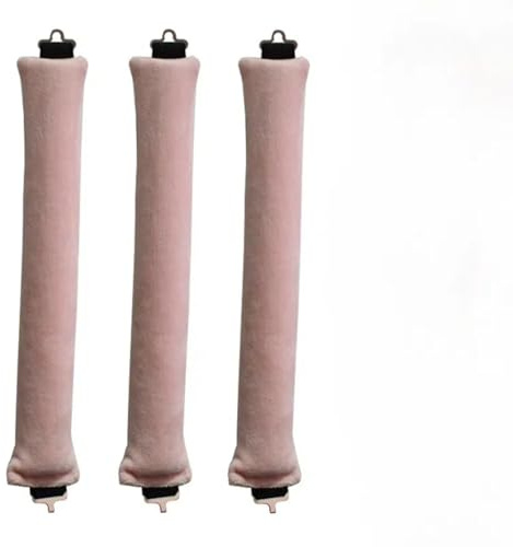 BZVCRTYKL Lockenstab aus Gummi mit Haken, Nicht hitzebeständig, Lockenstab mit großer Welle, Lockenstab for Schlafen, Lockenrohr/157(Pink (Three Sticks))