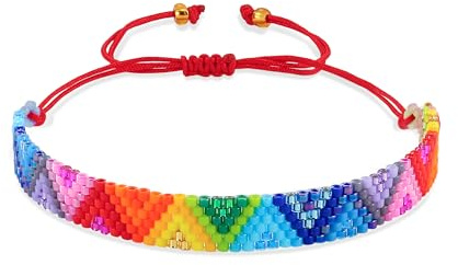 Joya Love Armband für Damen, Surfer-Geschenk, Rocailles-Perlen, verstellbar, handgefertigt, Muster, Bohemian-Liebesarmband