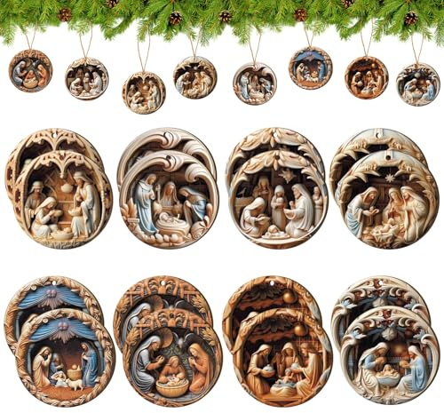 Baumschmuck Weihnachten, krippe anhänger, Weihnachtsbaum Engel, Jesus Ornament weihnachtskrippe, Weihnachtsschmuck, für Weihnachtsbaum, Autodekoration (C)