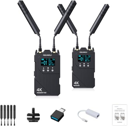 FEELWORLD WT1H 4K - Sistema de transmisión de video inalámbrico HDMI dual de 1000 pies