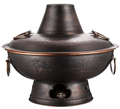 GAROEN Hot Pot Hotpot Hot Pot Copper Cooker Traditional Household Copper Pot For Home Chinese Hot Pot (Copper 40cm)
