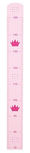 roba Messlatte Krone - Skala für Kinder mit märchenhaftem Motiv - Wachstumsmesser bis 150 cm - aus Holz rosa lackiert