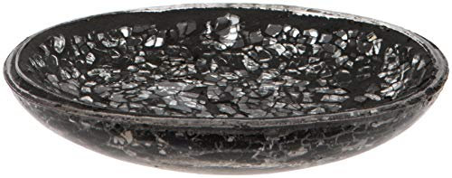 Maturi Seifenschale aus zerbrochenem Glas mit Mosaik, Schwarz, 15 x 9.5cm