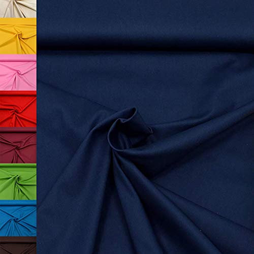 MAGAM-Stoffe Sophie Baumwollstoff Uni 100% Baumwolle Oeko-Tex Meterware 50cm (36. Marine)