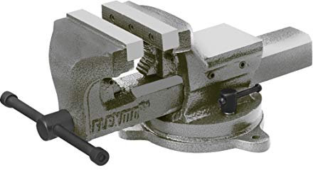 FLEXMO | Profi Schraubstock 100mm | Tischschraubstock für Werkbank | Parallel-Schraubstock | 360° drehbar | aus Gusseisen geschmiedet | inkl. Rohrspannbacken | Qualität von Kögl