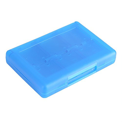 VIFER 28 in 1 Spiel Speicherkartenetui PP Kunststoff Card Cartridge Aufbewahrungsbox für 3DS DSL DSI LL(Blau)