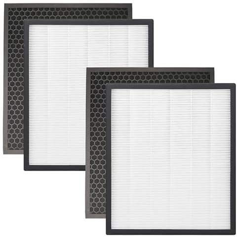 LV-PUR131 Lot de 2 filtres de rechange compatibles avec les purificateurs d'air LEVOIT LV-PUR131s et LV-PUR13, LV-PUR131-RF, lot de 2 filtres HEPA et à charbon actif