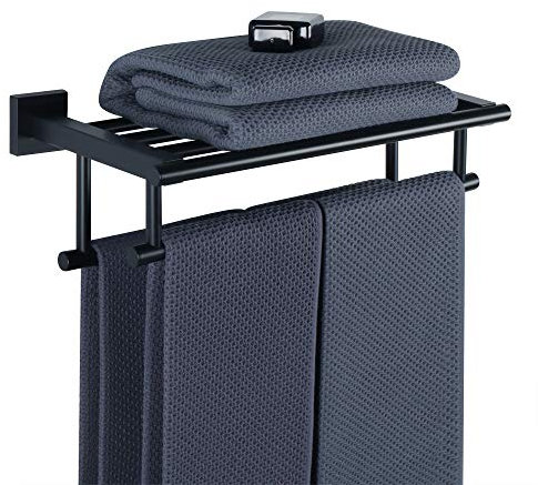Sayayo Porta Asciugamani Bagno Nero Doppio Porta Asciugamano da Parete, 40CM Porta Asciugamani Bidet Acciaio Inossidabile SUS304, EGZ8040-B