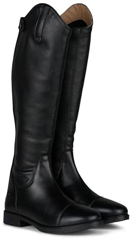HORZE Rover Women's Synthetic Leather Dressage Tall Riding Boots | All-Weather, Water-Resistant with Rear Zipper - Black - 10R