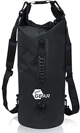your GEAR Dry Bag 20 L | 30 L | 50 L wasserdichter Rucksack Packsack Seesack Stausack mit Schultergurten, Tragegriff und Ventil zur Kompression/Aufblasen, schwimmfähig [20L]
