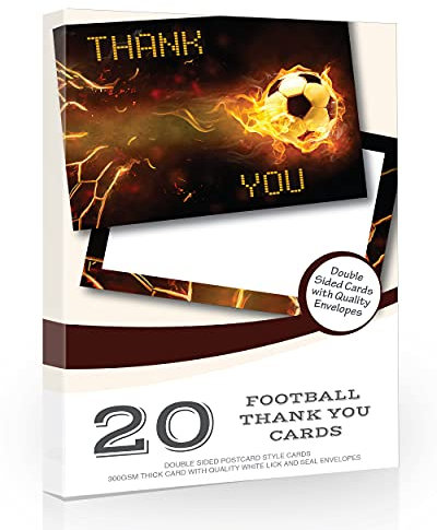 20 x Fußball-Dankeskarten – A6 Postkarten-Stil mit Umschlägen