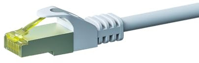 Danicom RJ45 Netzwerkkabel S/FTP (PiMF) - mit CAT 7 Rohkabel - Weiß - 0,50m, POE, Ethernet, LAN, Patchkabel, Datenkabel, RJ45 - für Serverschränke, Switches, Router, Modems!