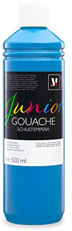 Malverk Junior - Gouache Farben 500ml - Schul-Temperafarben für Kinder, auf Wasserbasis, in praktischer Dosierflasche, Primärblau