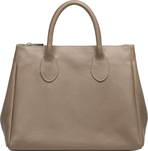 Caspar klassisch elegante Leder Tote Bag Damen Handtasche - PREMIUM LINE - Modell No.812 - Made in Italy