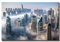 Leinwandbild Dubai Panorama Aussicht | 120 x 80 cm Querformat | Bild Leinwand Wandbild | Skyline Wolken Ausblick Dächer Metropole | Home Deko | modern Hingucker | Wohnzimmer Schlafzimmer XXL groß neu