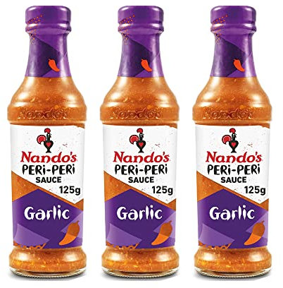 3 x 125g Garlic Medium Hot Marinade Peri - Peri Flavouring Sauce Grill Barbeque Oven Cooking Kitchen Vegies