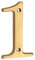 HASWARE 4 Inch Modern Curvy House Number - Polished Brass Finish Stylish Door Numbers Signage Plaque Street Home Address Numerals (1)