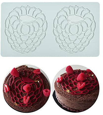XiaoShenLu Moule en silicone creux en forme de Framboises, tapis dentelle 3D pour décoration de cupcakes, sucre, loisirs créatifs, desserts, Cuisine moléculaire
