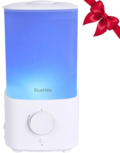 BlueHills Premium 2300 ML XL Large Essential Oil Diffuser Humidifier Combo for Large Room Home Huge Coverage Area 2 Liter Extra Big Capacity Huge Diffuser with Décor LED Lights Square White - L001